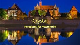  Presentation with poland - Presentation featuring malbork castle over the nogat river at night poland background and a tawny brown colored foreground