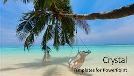  Presentation with maldives - PPT theme consisting of maldives - young beautiful woman relaxing background and a soft green colored foreground