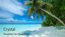  Presentation with maldives - Slide set having maldives island with white sandy background and a light blue colored foreground