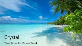  Presentation with maldives - Audience pleasing PPT theme consisting of maldives island with white sandy backdrop and a arctic colored foreground