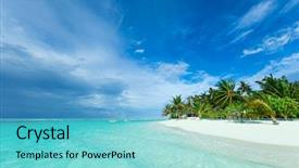  Presentation with white sea urchin - Presentation theme consisting of maldives island with white sandy background and a seafoam green colored foreground