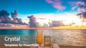  Presentation with hotel resort - Amazing presentation theme having maldives resort hotel with beach backdrop and a coral colored foreground