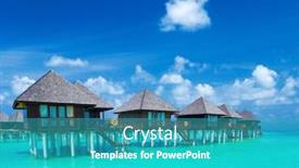  Presentation with luxury resort - Beautiful theme featuring maldives-water-bungalows-resort backdrop and a teal colored foreground