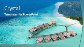  Presentation with paradise island - Slide set featuring maldivian-island-paradise-in-tropics background and a teal colored foreground