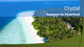  Presentation with paradise island - Presentation theme having maldivian-island-paradise-in-tropics background and a teal colored foreground