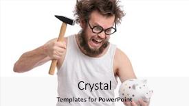  Presentation with piggy bank - Presentation design featuring white background saving money background and a white colored foreground