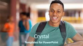  Presentation with college - PPT theme with male african american college student background and a ocean colored foreground