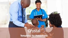  Presentation with pediatric - Cool new presentation with male african pediatric doctor examining backdrop and a coral colored foreground