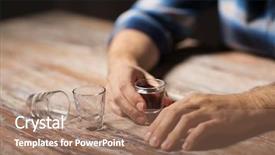  Presentation with alcohol vodka - PPT theme having male alcoholic drinking vodka background and a coral colored foreground