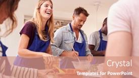  Presentation with students - Audience pleasing slides consisting of male-and-female-adult-students backdrop and a coral colored foreground