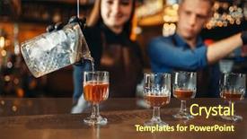  Presentation with bartender - Amazing slide deck having male and female bartender backdrop and a tawny brown colored foreground