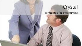  Presentation with team working together - Beautiful slide deck featuring male and female business team working together on the computer isolated on white backdrop and a white colored foreground