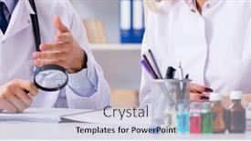  Presentation with discussion - PPT layouts consisting of male-and-female-doctor-having background and a light blue colored foreground