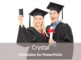 Male And Female Graduate Students PPT template 89 | CrystalGraphics