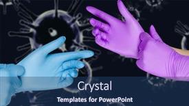  Presentation with social isolation - PPT layouts enhanced with male-and-female-hand background and a ocean colored foreground