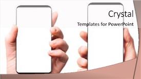  Presentation with smartphones - Presentation theme with male and female hand background and a white colored foreground