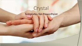  Presentation with light - Beautiful presentation theme featuring male-and-female-hands backdrop and a lemonade colored foreground