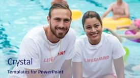  Presentation with lifeguard - Colorful slide deck enhanced with male and female lifeguard backdrop and a lemonade colored foreground