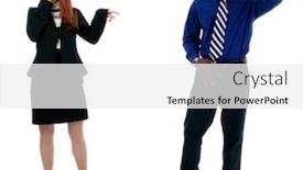  Presentation with professionals - Theme featuring male-and-female-professionals-making background and a white colored foreground