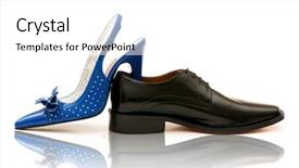  Presentation with shoes - Amazing presentation theme having male and female shoes backdrop and a white colored foreground