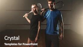  Presentation with game - Colorful theme enhanced with male and female squash game backdrop and a wine colored foreground