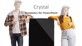  Presentation with teens - Slides enhanced with male-and-female-teens background and a  colored foreground