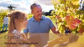  Presentation with digital - Slides consisting of male-and-female-workers background and a coral colored foreground