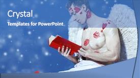  Presentation with angel - Presentation theme featuring male angel cupid background and a  colored foreground