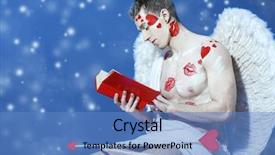  Presentation with angel - Colorful slides enhanced with male angel cupid backdrop and a teal colored foreground