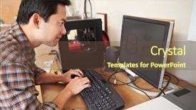  Presentation with architect - Cool new slide set with 3d usa - male architect using 3d printer backdrop and a tawny brown colored foreground