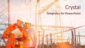  Presentation with electric plant - Slide deck enhanced with male architects reviewing documents together background and a lemonade colored foreground