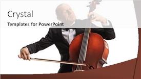  Presentation with artist - Slide deck consisting of male-artist-in-a-bow background and a  colored foreground