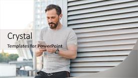  Presentation with standing strong - Slide set consisting of male athlete - image of handsome strong mature background and a light gray colored foreground