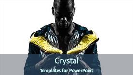  Presentation with runner - Presentation design with male athlete - one african man runner sprinter background and a ocean colored foreground