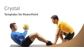  Presentation with coach - PPT theme featuring male-athlete-exercising background and a white colored foreground