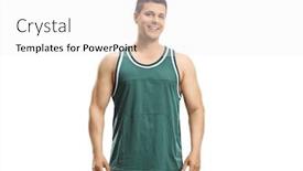  Presentation with athlete - Presentation theme featuring male-athlete-in-a-green background and a white colored foreground