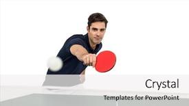  Presentation with sports table tennis - Audience pleasing PPT layouts consisting of male athlete playing table tennis backdrop and a white colored foreground