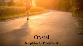  Presentation with athlete - Audience pleasing PPT theme consisting of male athlete runner running backdrop and a gold colored foreground