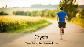  Presentation with athlete - Slide set featuring male athlete runner running background and a lemonade colored foreground