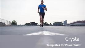  Presentation with athlete - Presentation with male athlete running background and a gray colored foreground