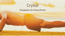  Presentation with army fitness - Audience pleasing presentation theme consisting of male athlete workout outdoor full backdrop and a lemonade colored foreground