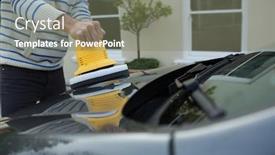  Presentation with car wash - Beautiful slide deck featuring male-auto-service-staff-cleaning backdrop and a gray colored foreground