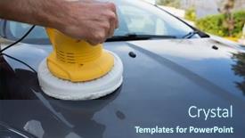  Presentation with cleaning service - Audience pleasing PPT layouts consisting of male-auto-service-staff-cleaning backdrop and a ocean colored foreground