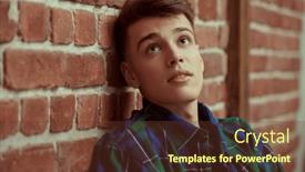  Presentation with emotions - Slide deck enhanced with male-beauty-a-handsome-calm background and a tawny brown colored foreground