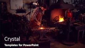  Presentation with respiratory system male anatomy - Audience pleasing theme consisting of male-blacksmith-hammering-metalwork backdrop and a black colored foreground