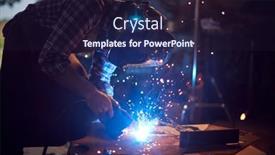  Presentation with welding safety - Slide deck consisting of male-blacksmith-wearing-protective-safety background and a wine colored foreground