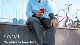  Presentation with bmx - Presentation theme featuring male-bmx-biker-leisures background and a dark gray colored foreground