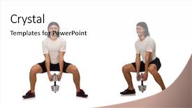  Presentation with office ergonomics man worker exercising - Slide deck having male body lifting dumbbell weight muscle strengt - man exercising with dumbbels isolated background and a white colored foreground
