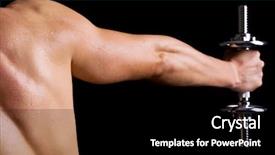  Presentation with heavy weight - Slide deck with male bodybuilder doing heavy weight background and a  colored foreground