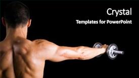  Presentation with heavy weight - Slides having male bodybuilder doing heavy weight background and a black colored foreground
